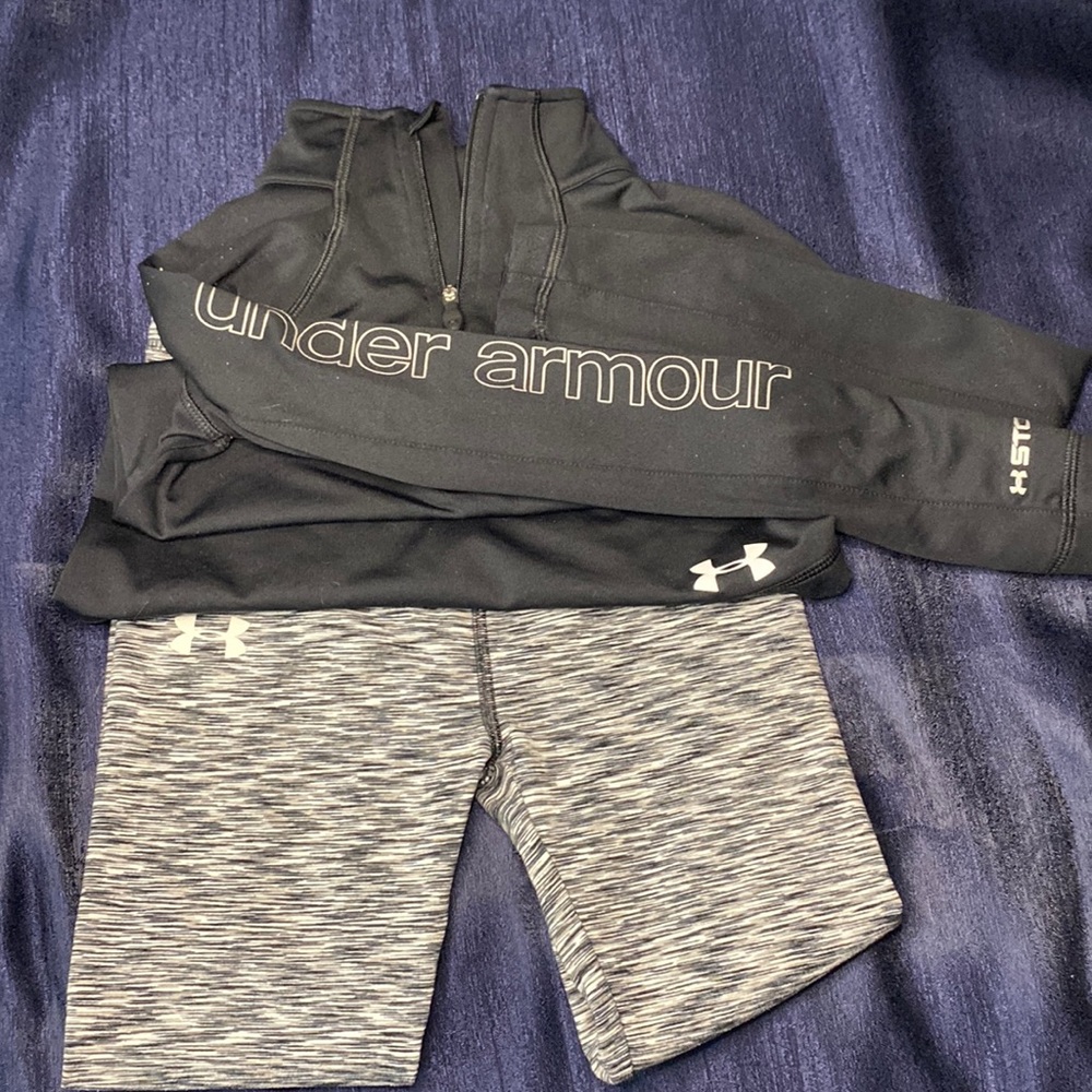 Kids Under armour athletic leggings n jacket